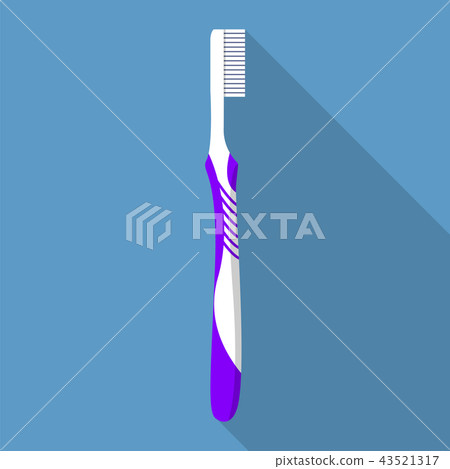 Hard toothbrush icon, flat style 43521317