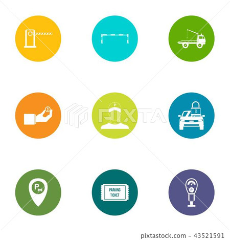 Pass icons set, flat style Pass icons set, flat style 43521591