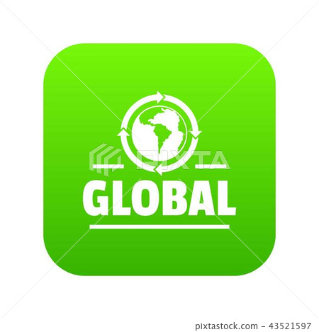 Global icon green vector 43521597