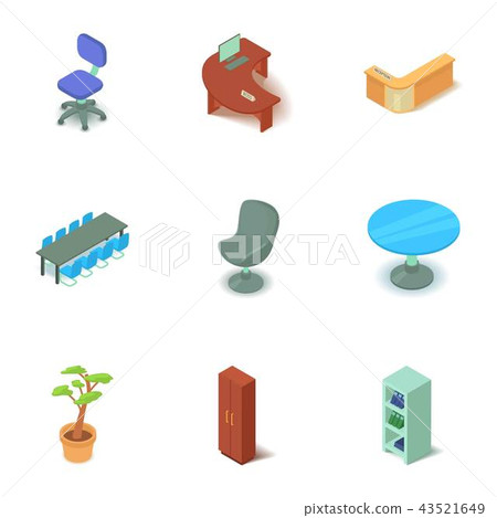 Office premise icons set, isometric style 43521649