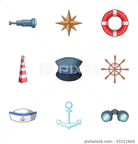 Sea walk icons set, cartoon style 43521668