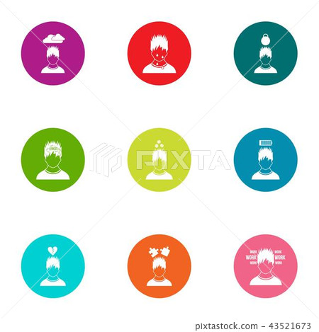 Mindset icons set, flat style Mindset icons set, flat style 43521673