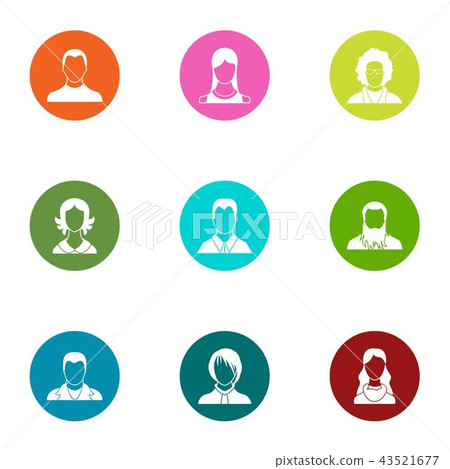 Physiognomy icons set, flat style Physiognomy icons set, flat style 43521677
