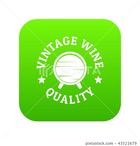 Vintage wine icon green vector Vintage wine icon green vector 43521679