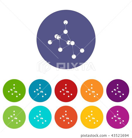Ethyl acetate icons set vector color 43521694