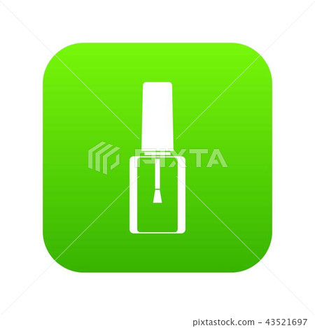 Nail polish bottle icon digital green 43521697