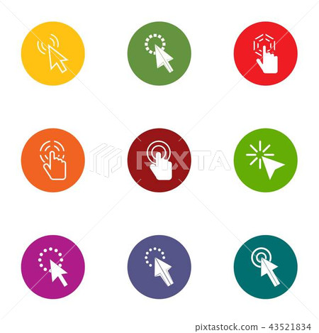 Clickthrough icons set, flat style Clickthrough icons set, flat style 43521834