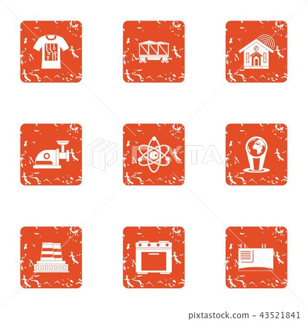 Modern technology icons set, grunge style Modern technology icons set, grunge style 43521841