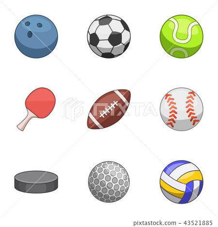 Inventory icons set, cartoon style Inventory icons set, cartoon style 43521885