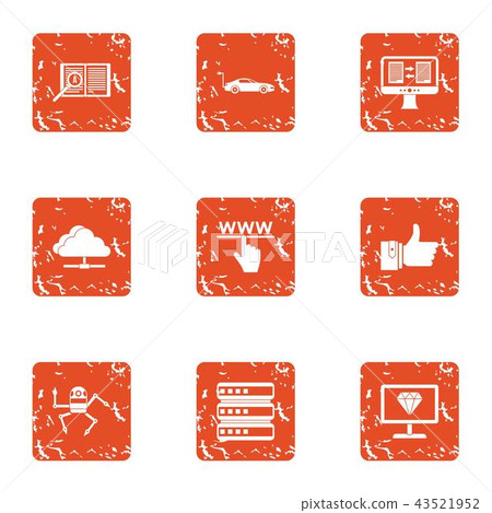 Cloudlet icons set, grunge style 43521952