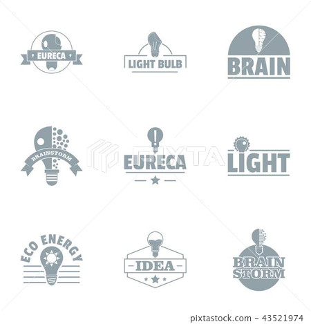 Eco economy logo set, simple style 43521974