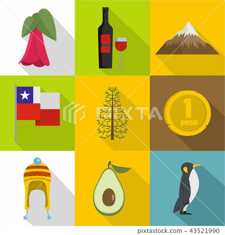 Foreign cash icons set, flat style 43521990