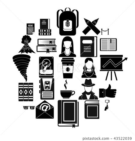 Writer icons set, simple style Writer icons set, simple style 43522039