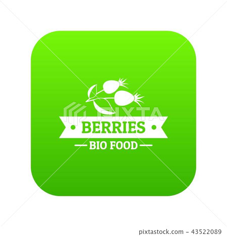 Bio food berries icon green vector Bio food berries icon green vector 43522089