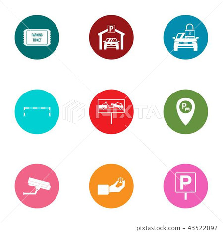 Parking camera icons set, flat style Parking camera icons set, flat style 43522092