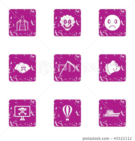 Dead religion icons set, grunge style Dead religion icons set, grunge style 43522112