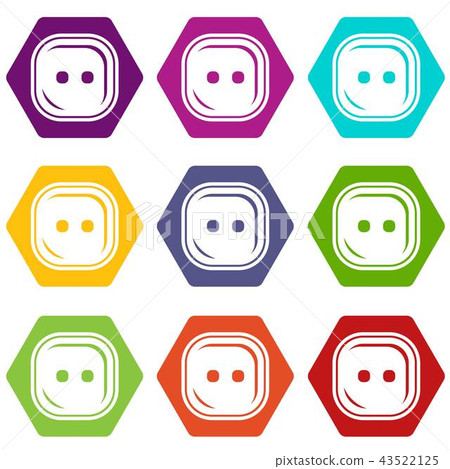 Craft button icons set 9 vector 43522125