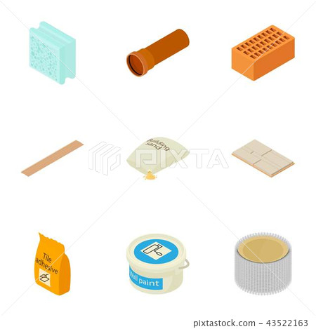 Inventory icons set, isometric style 43522163
