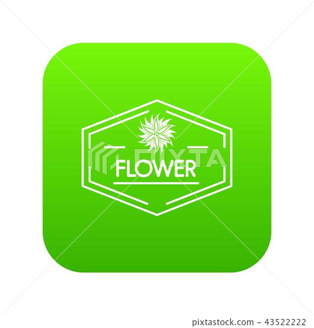 Flower shop icon green vector Flower shop icon green vector 43522222