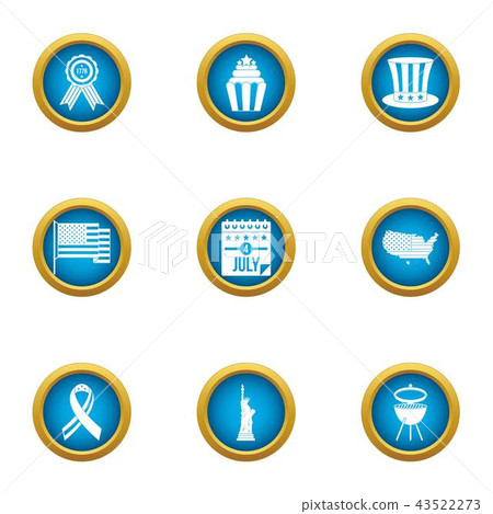 Liberation icons set, flat style 43522273