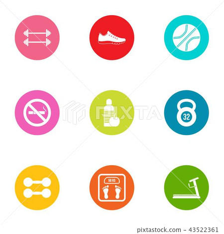 Corporeal icons set, flat style 43522361