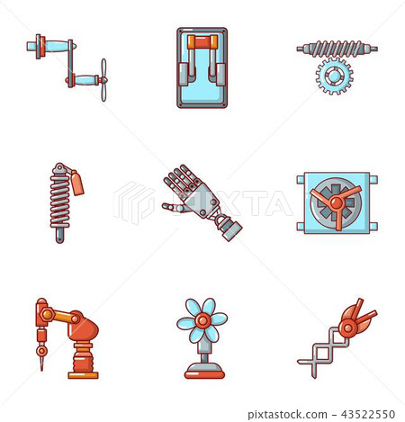 Robotize icons set, cartoon style 43522550
