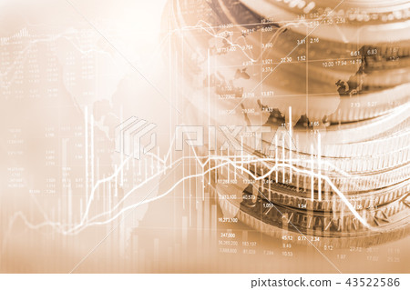 Stock market or forex trading graph and candlestic 43522586