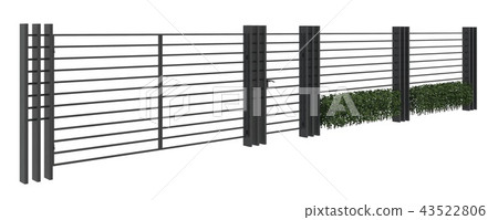 Modern Fence isolated on white background 3D illustration Modern Fence isolated on white background 3D illustration 43522806