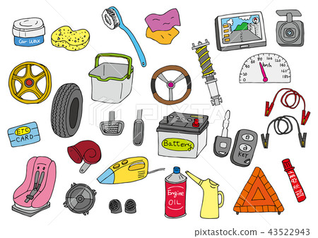 汽車相關商品(顏色)的插圖集 汽車相關商品(顏色)的插圖集 43522943