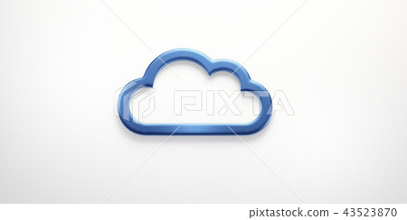 Blue Cloud Logo. 3D Rendering Illustration 43523870