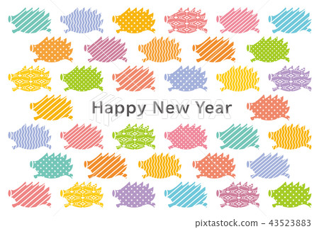 New Year card postcard size 43523883