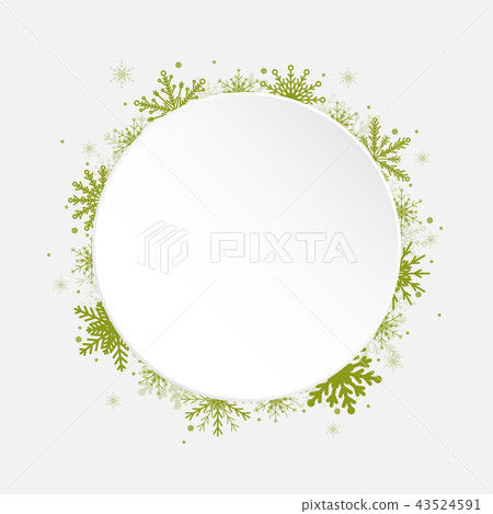White Circle Snowflakes New Year, Christmas Frame. 43524591