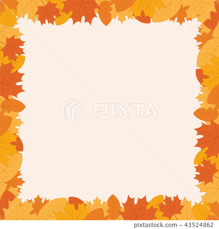 Autumn leaves blank frame 43524862