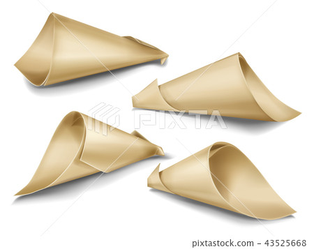 Realistic set of paper cone bags, vector Realistic set of paper cone bags, vector 43525668