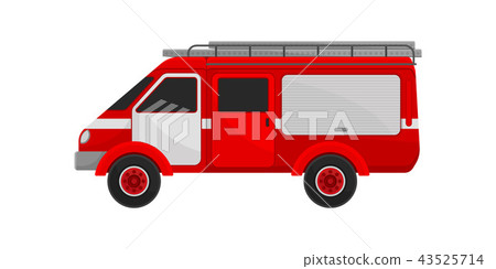 Fire van car, emergency service vehicle vector Illustration on a white background Fire van car, emergency service vehicle vector Illustration on a white background 43525714