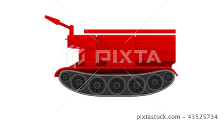 Red firefighting crawler bulldozer, emergency service vehicle vector Illustration on a white Red firefighting crawler bulldozer, emergency service vehicle vector Illustration on a white 43525734