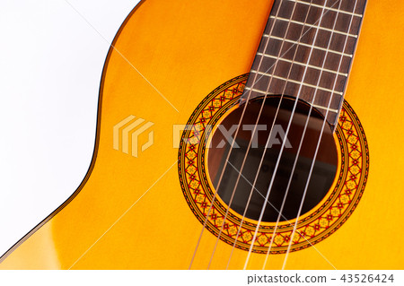 Classical guitar, white background 43526424