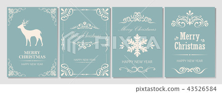Merry Christmas and New Year greeting card 43526584