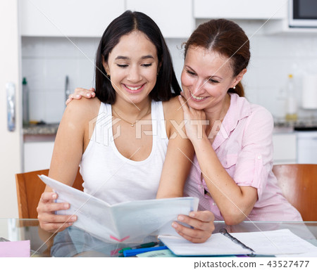 Mother rejoicing daughter well 43527477