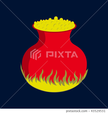 flat illustration on background of potion cauldron 43529531