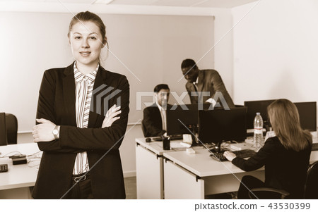Confident positive businesswoman in office 43530399
