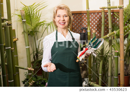 Smiling female florist standing amongst plants 43530623