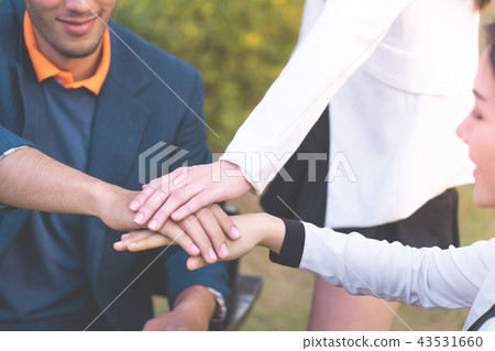 hand together in business meeting for team concept hand together in business meeting for team concept 43531660