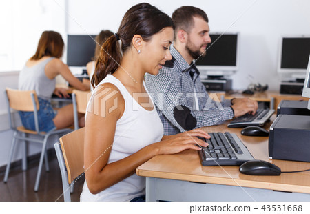Female student studying in computer class 43531668