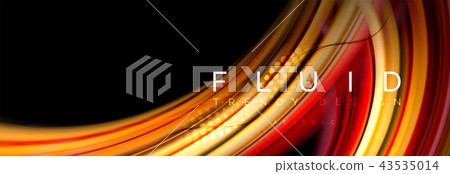 Flowing glowing color motion concept, trendy abstract layout template for business or technology 43535014