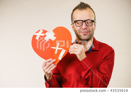 Smiling man with healed heart. Smiling man with healed heart. 43535619
