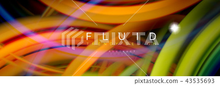 Flowing glowing color motion concept, trendy abstract layout template for business or technology 43535693