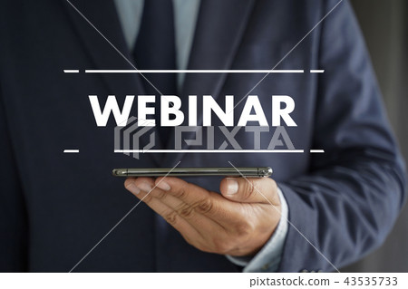 WEBINAR man hand on table Business, coffee, WEBINAR man hand on table Business, coffee, 43535733