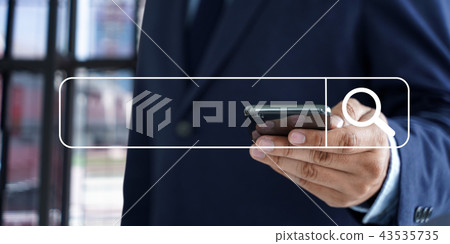 Businessman using Searching Browsing Internet 43535735