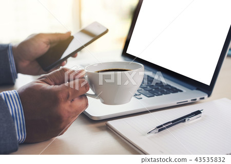 man of business man hand working on laptop man of business man hand working on laptop 43535832